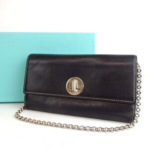 Authentic TIFFANY Chain wallet purse leather [Used]